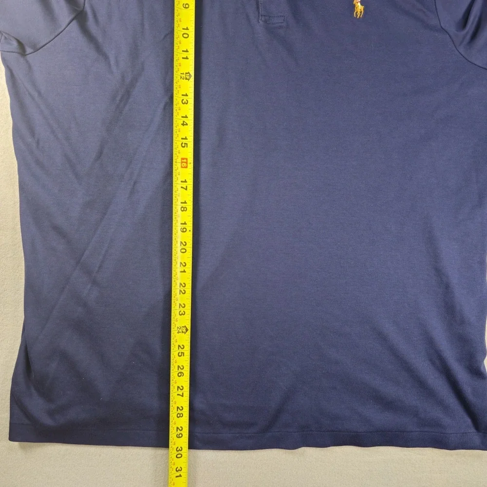 Polo Ralph Lauren Mens XL Tall Navy Blue Classic Fit Cotton Short Sleeve Polo